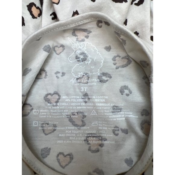 Toddler Girls' Afro Unicorn Printed Shirtdress Beige 3T - Picture 7 of 8